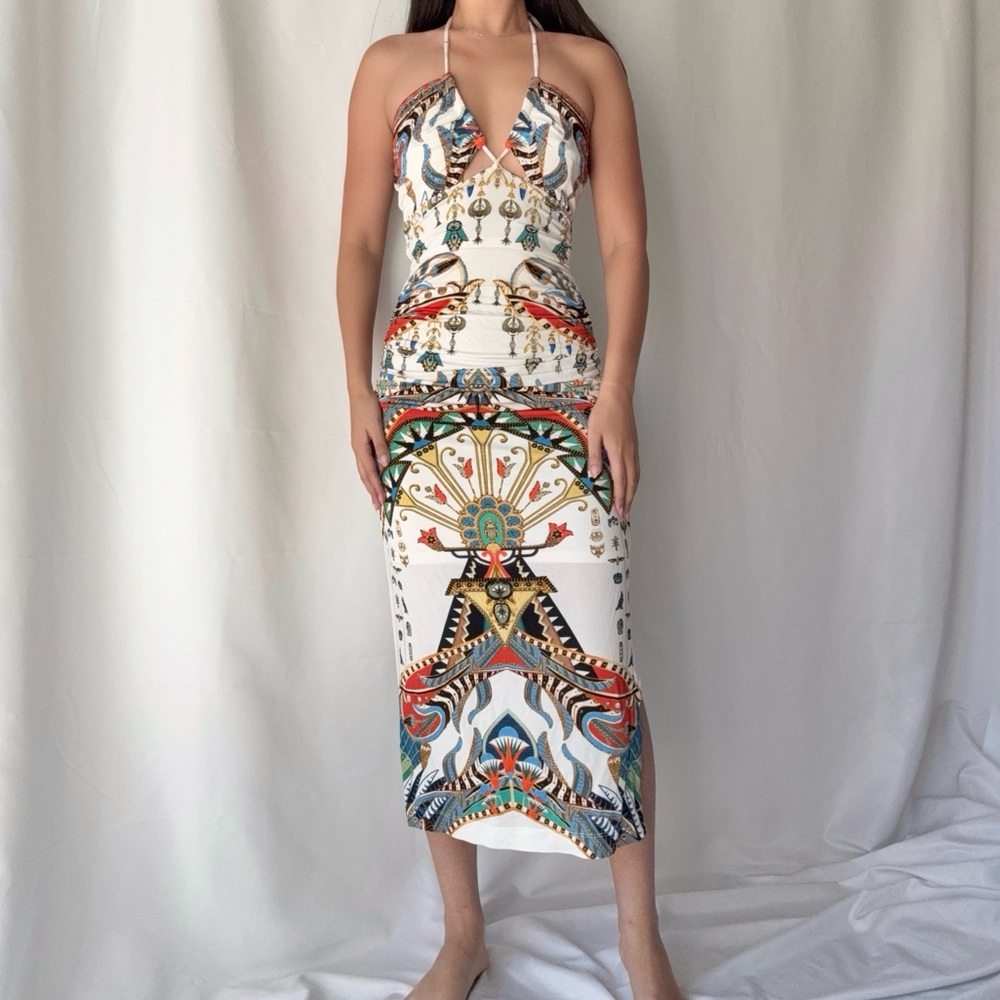 Camilla Valley of the Queens Cut Out Sleeveless Jersey Halter Neck Dress
